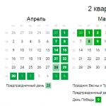 Россия: Производственный календарь (2018 год) Календарь рабочих и праздничных дней на